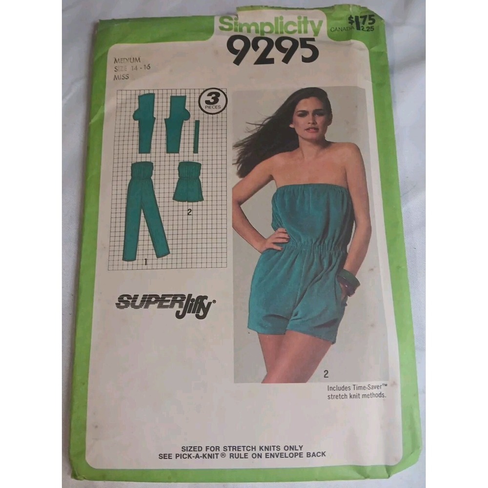 Simplicity Sewing Pattern Romper Medium 12-14‎ 2 Lengths 9295 Vintage 70s Cut